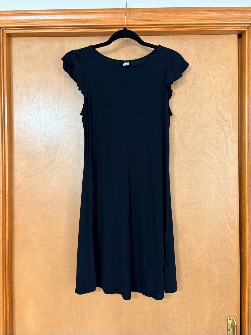 Classic Black Ruffle Sleeve Women's Dress